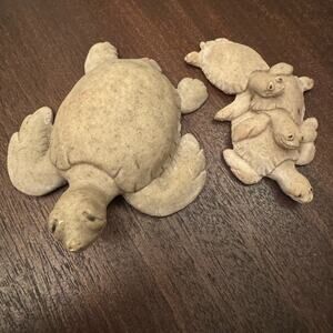 VTG Quarry Critters Collectibles Sea Turtles Tony & Trips 2000 Faux Granite READ